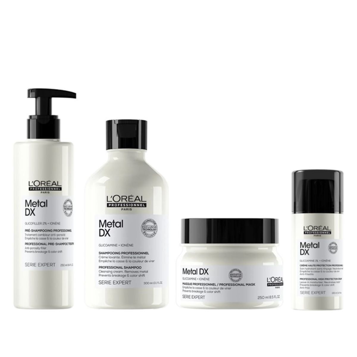 L'Oreal Professionnel Metal DX Pre-Shampoo, Shampoo, Maske & Cream Set 900 ml
