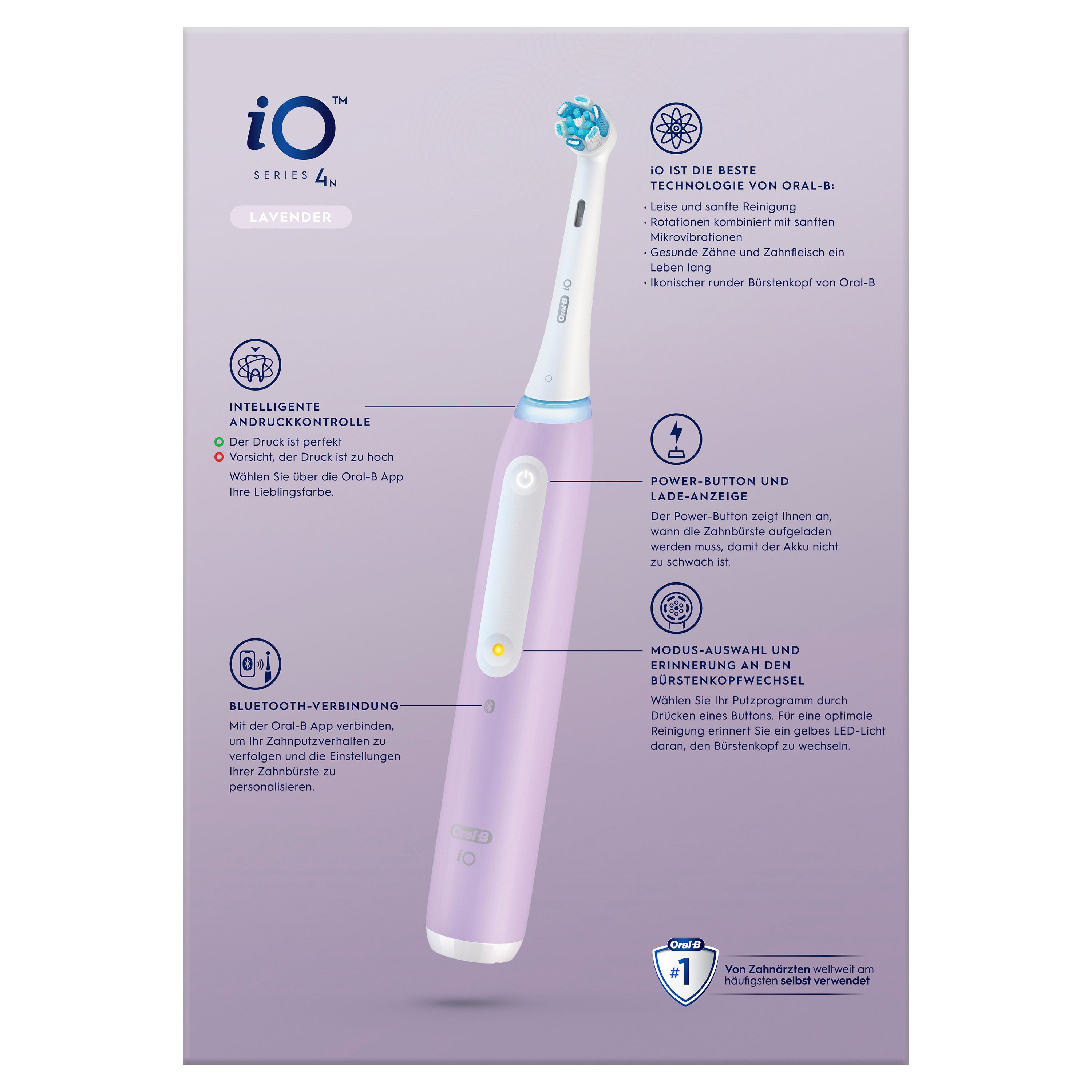 Oral-B - Elektrische Zahnbürste "iO Series 4 + Reiseetui" in Lila