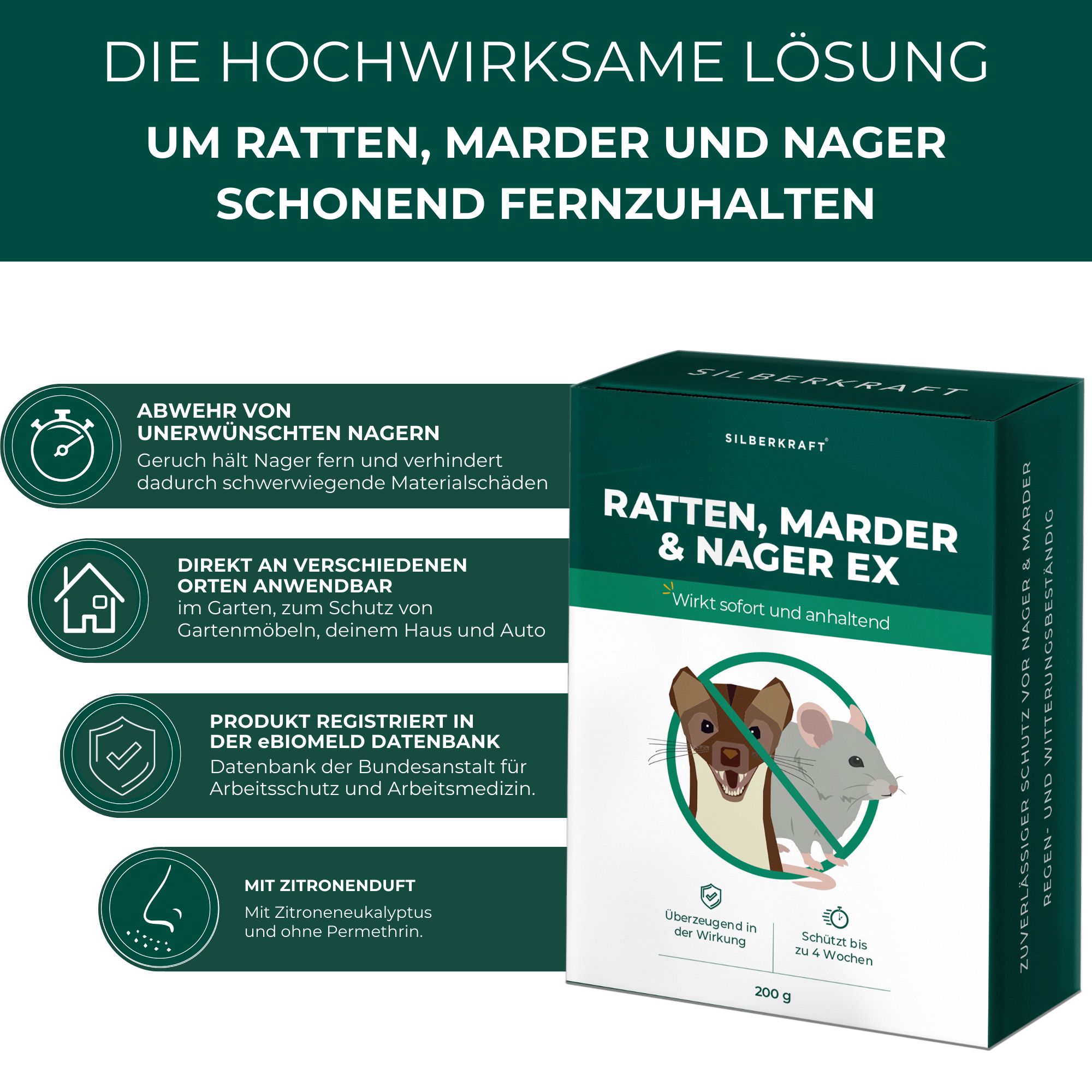 SILBERKRAFT Ratten, Marder & Nager Ex