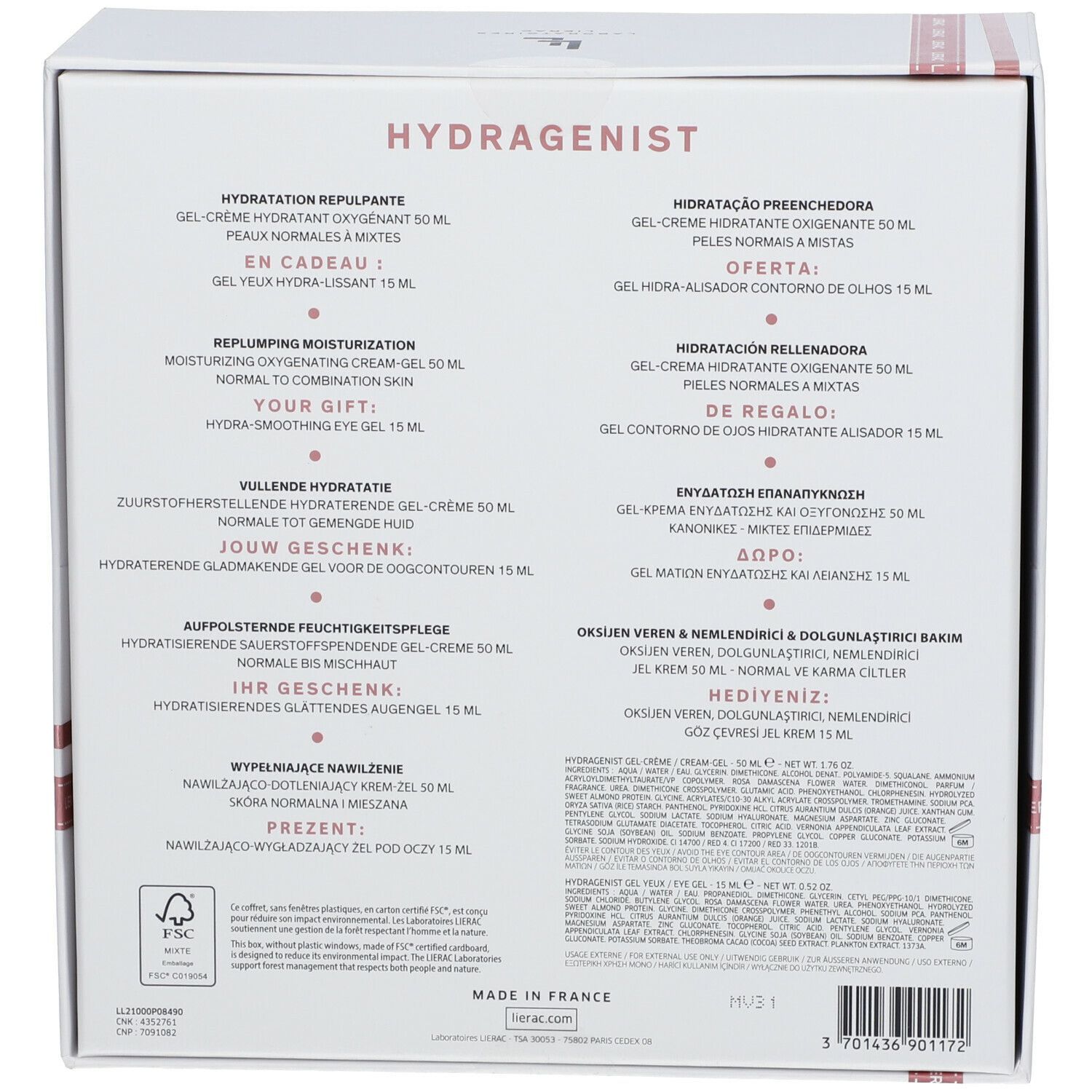 LIERAC x-mas Set Hydragenist Gel-Creme