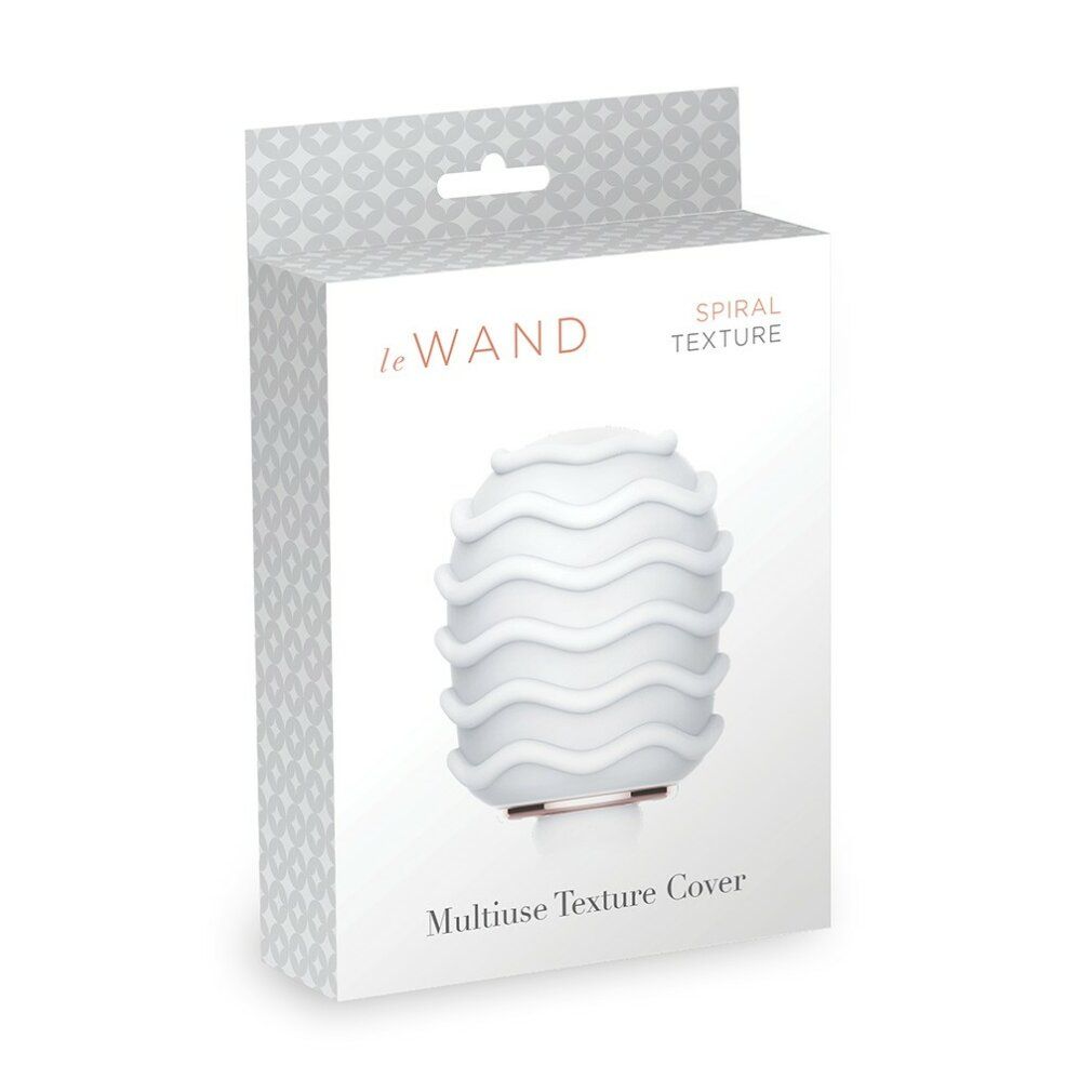 Verpackung mit Aufsatz. Aufschrift: Le Wand, Spiral Texture, Multiuse Texture Cover.