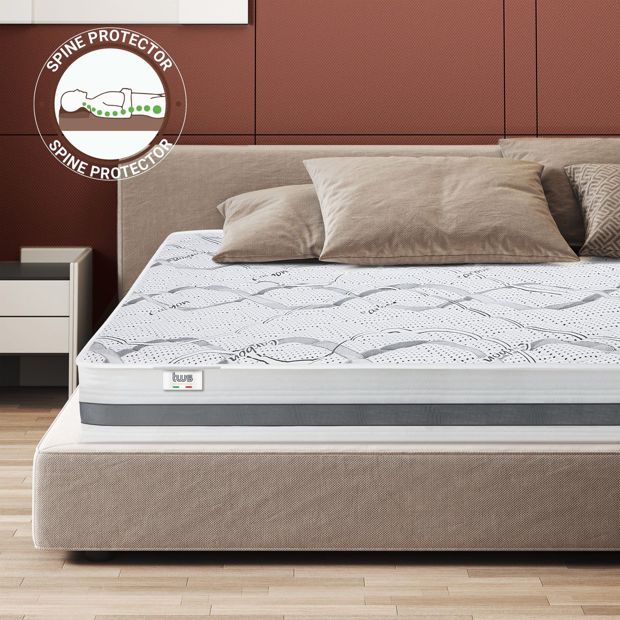 The White Stone Memory Foam Matratze 170x190 cm Höhe 27 cm