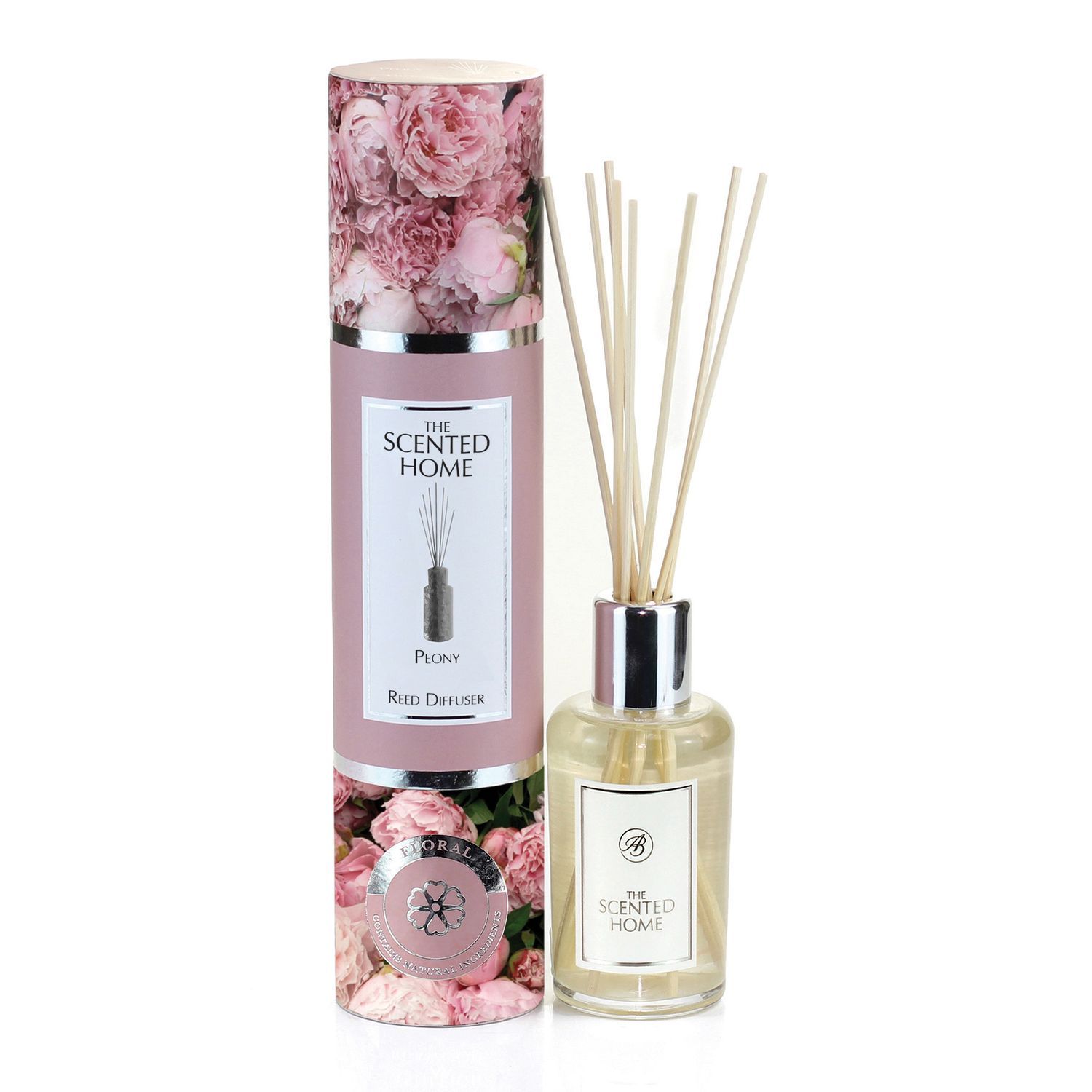 The Scented Home Raumduft Peony Duftdiffuser mit Rattanstäbchen 150 ml