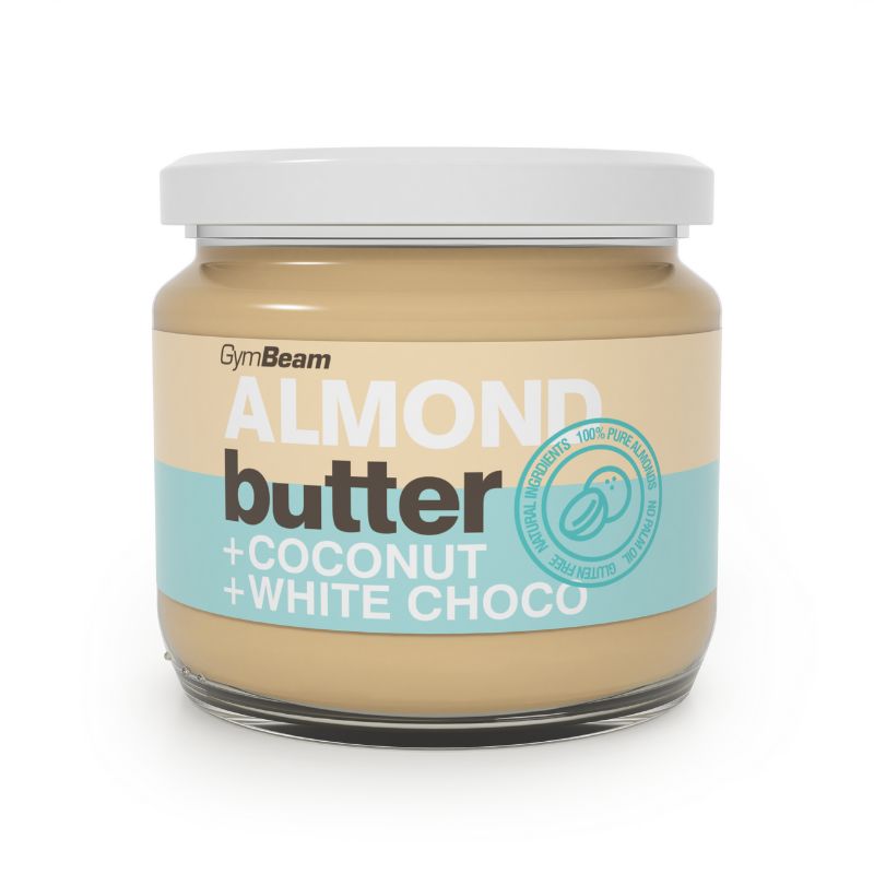 GymBeam Mandelbutter Kokosnuss & Weiße Schokolade Aufstrich 340 g