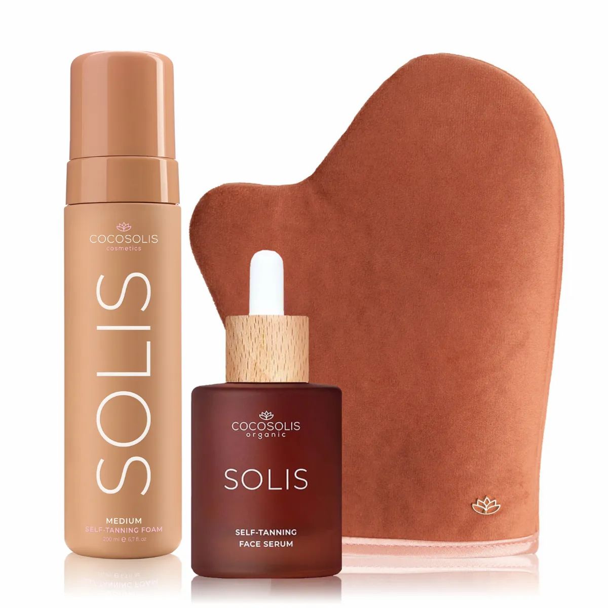 Cocosolis Solis Set für Selbstbräunungskosmetik 3 St