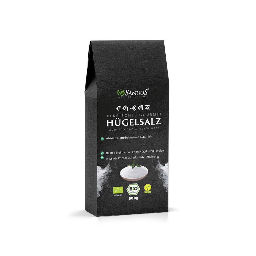 Sanuus Persisiches Hügelsalz Gourmet Speisesalz zum Kochen & Verfeinern 500 g