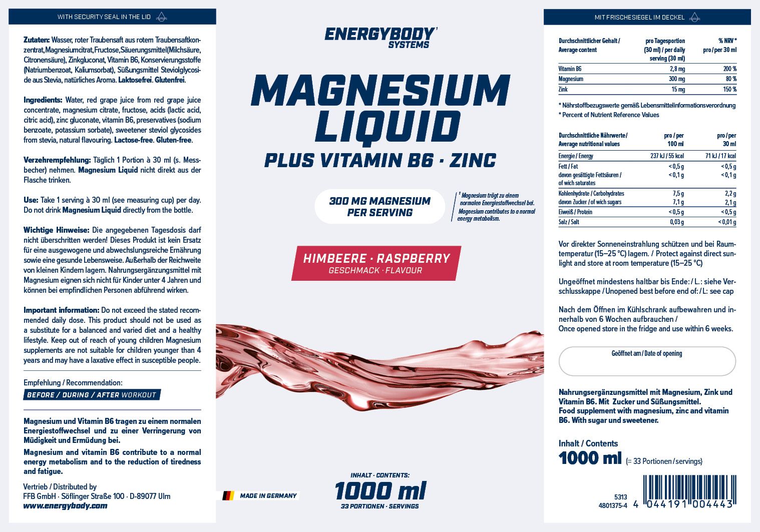 Energybody Systems Magnesium Liquid Plus Vitamin B6