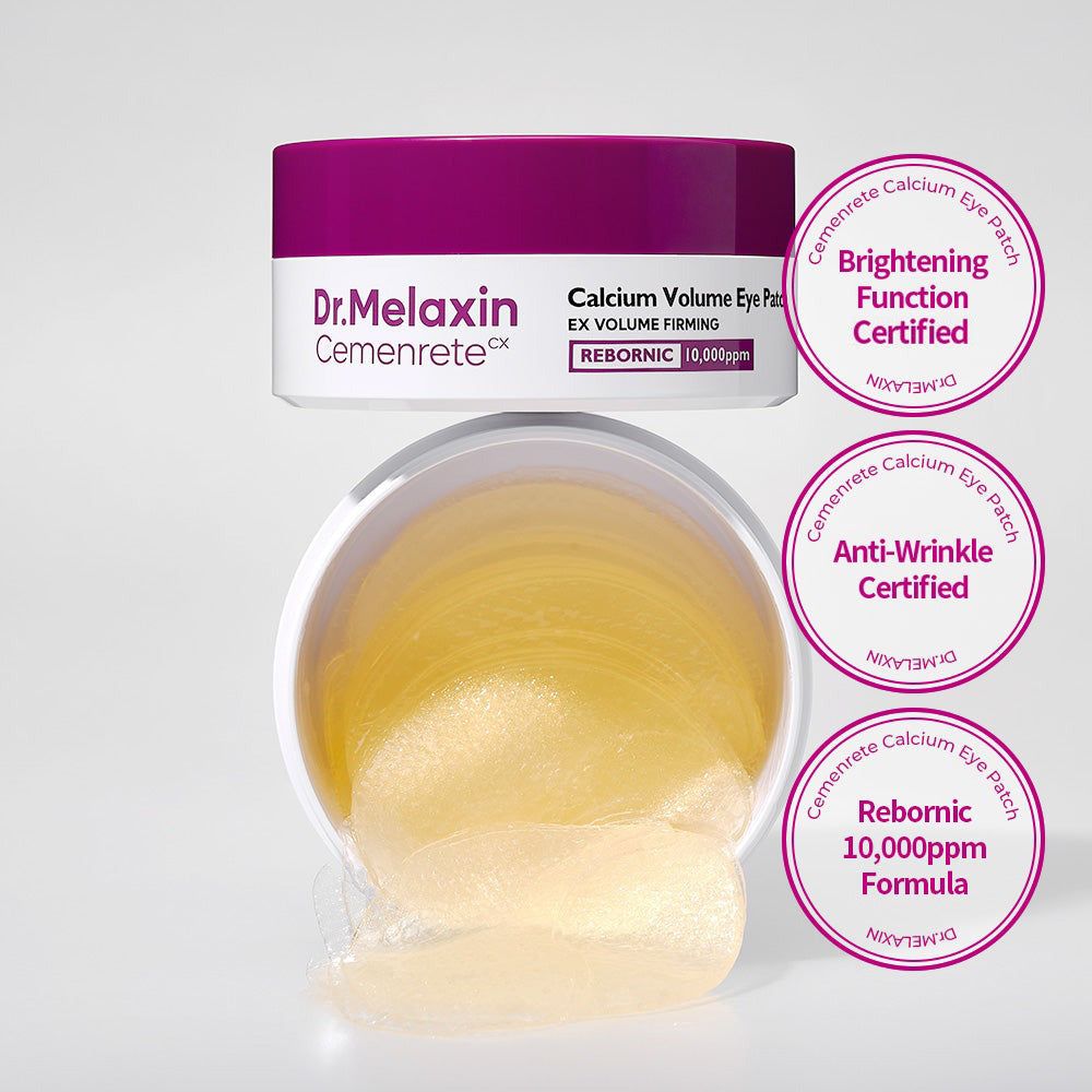 Dr.Melaxin Cemenrete Calcium Volume Eye Patch mit EX VOLUME FIRMING und REBORNIC 10.000ppm Formel. Helligkeitsfunktion zertifiziert. Anti-Falten zertifiziert.