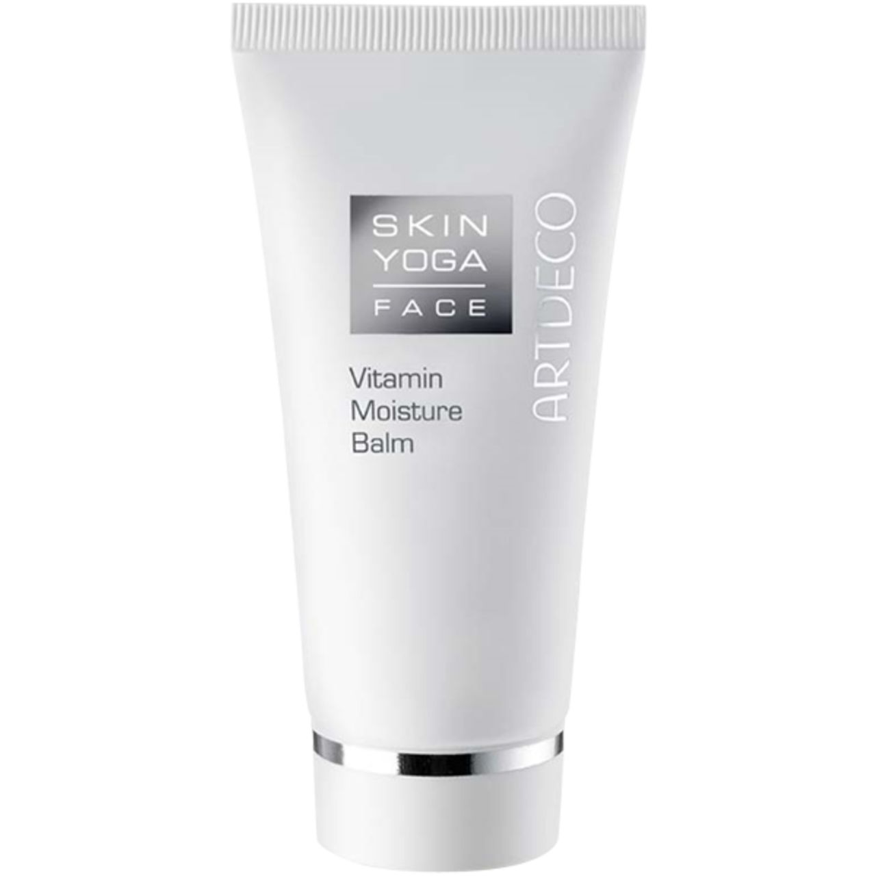 Weiße Tube mit Produktnamen Skin Yoga Face Vitamin Moisture Balm und Artdeco-Logo.