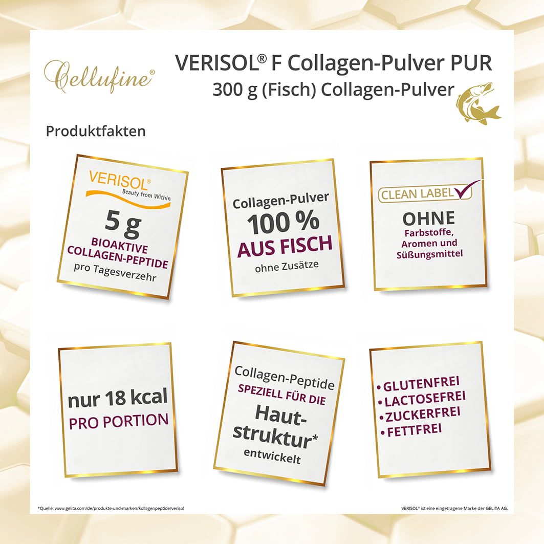 Cellufine® Verisol®-F (Fisch) marines Collagen-Pulver PUR - Doypack 300 g Pulver