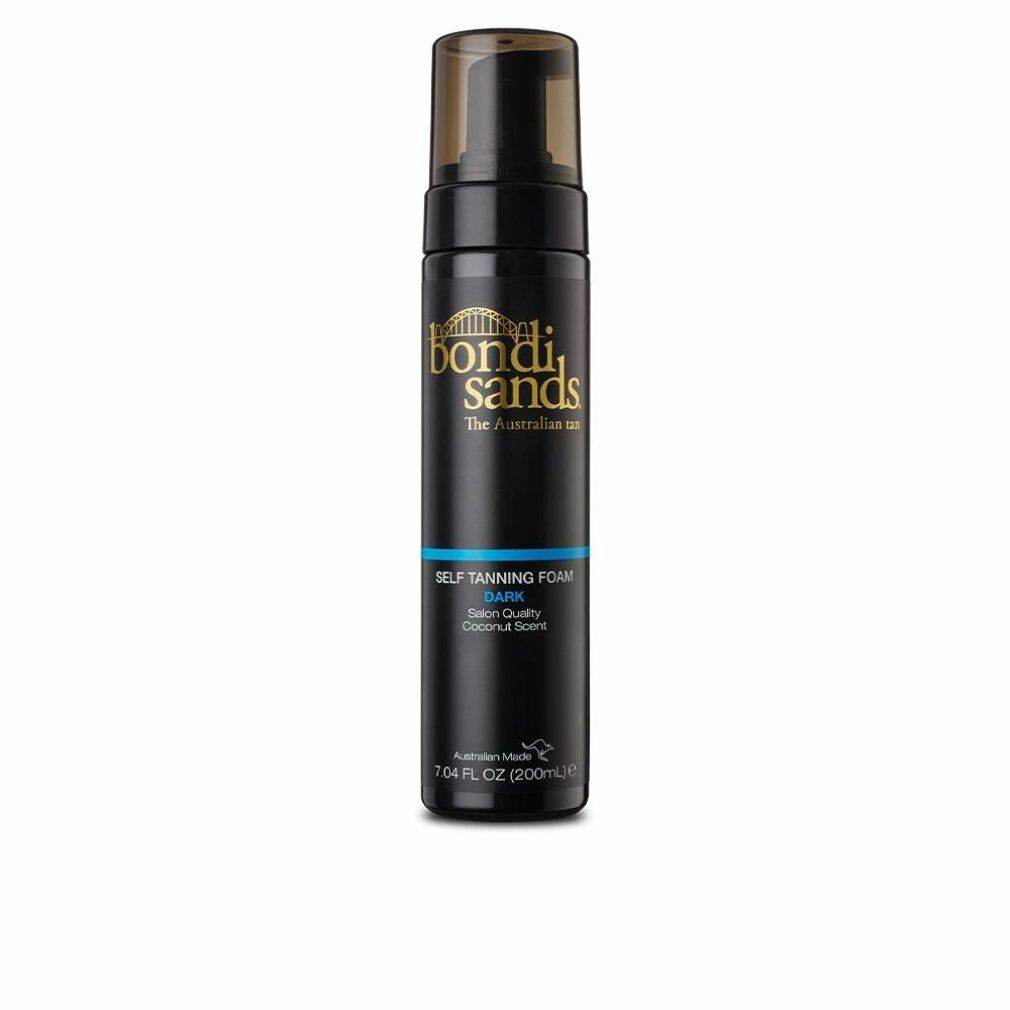 Werbebild mit 4 Schritten für den perfekten Glow. Produkte: Prep, Tan, Maintain, Erase. Blauer Hintergrund.