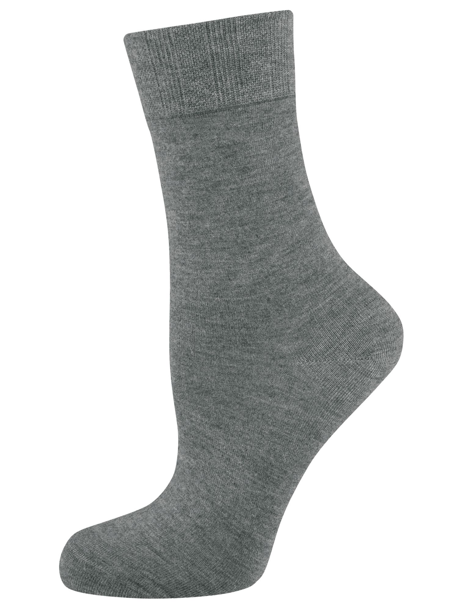 Hellgraue Socke. Komfortbund sichtbar. Keine weiteren Details.
