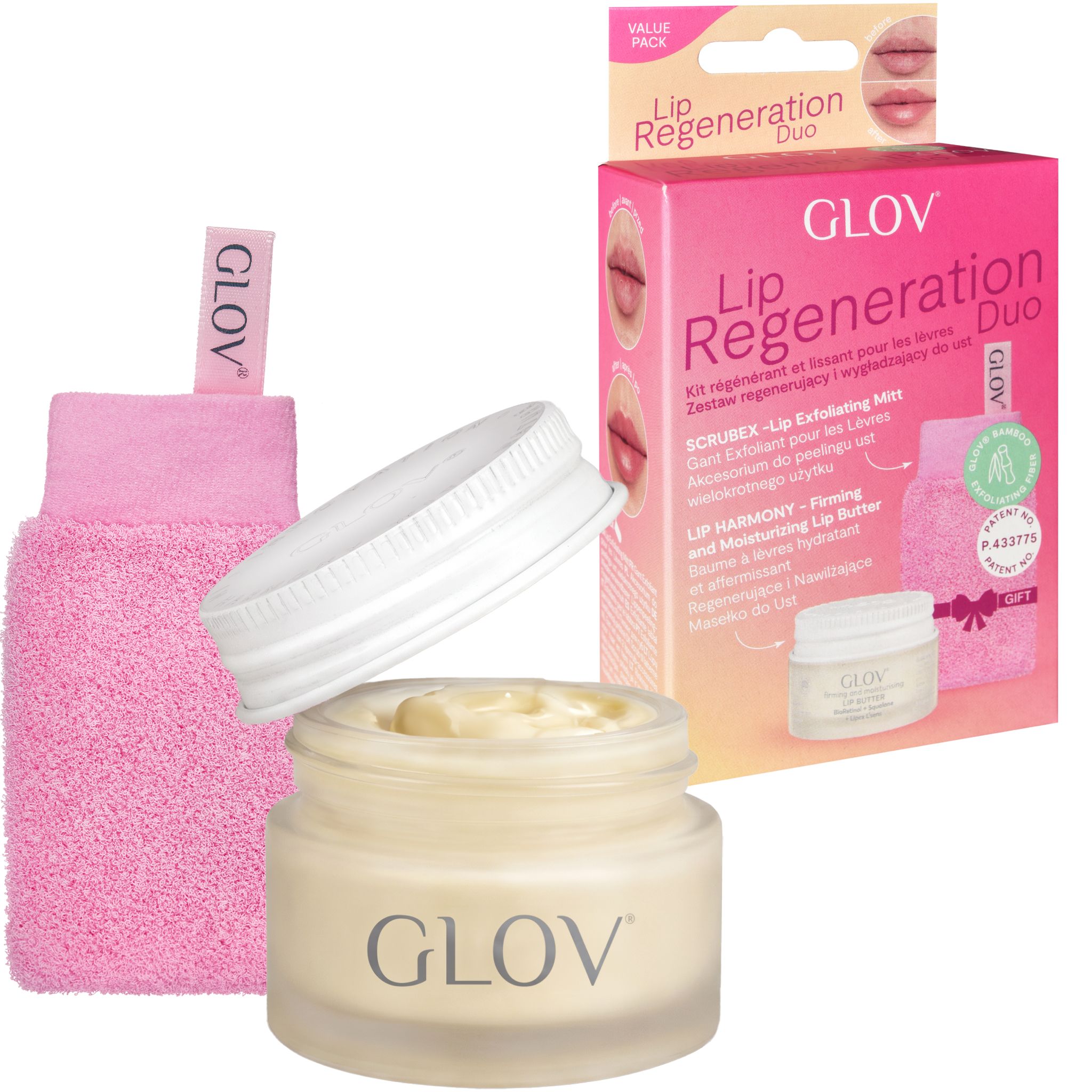 Set zur Lippenpflege mit Peeling und Balsam.