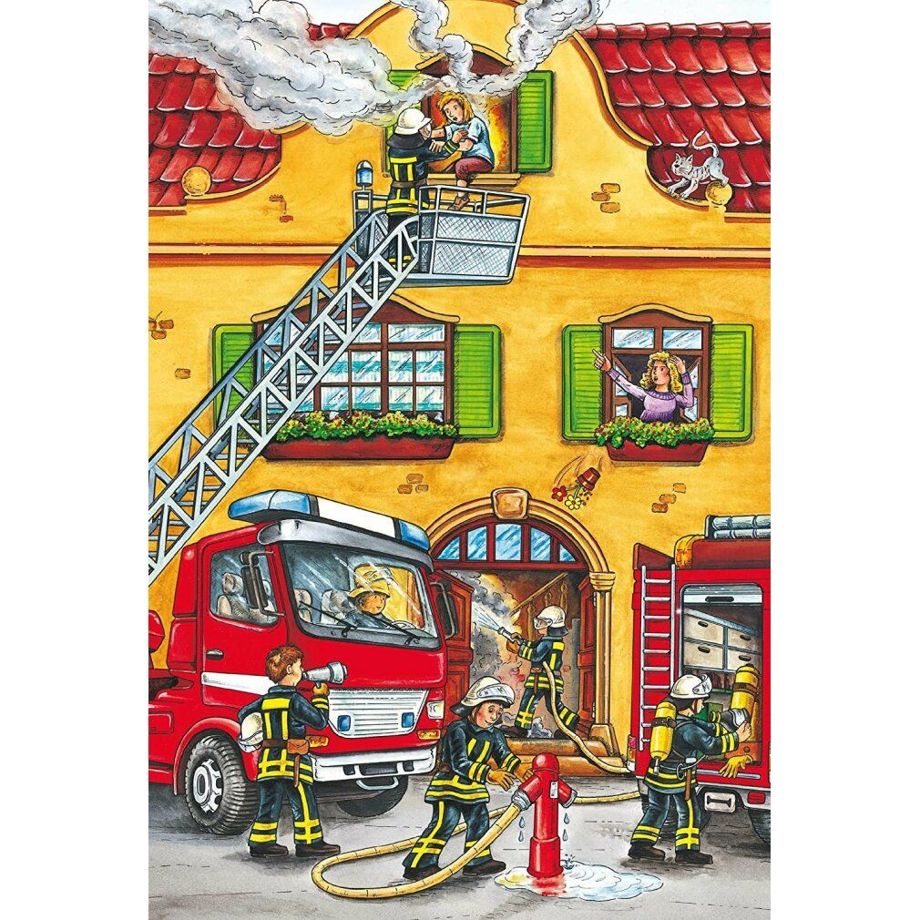 Schmidt Spiele Schmidt Spiele Kinderpuzzle Feuerwehr und Polizei, 3x24 Teile