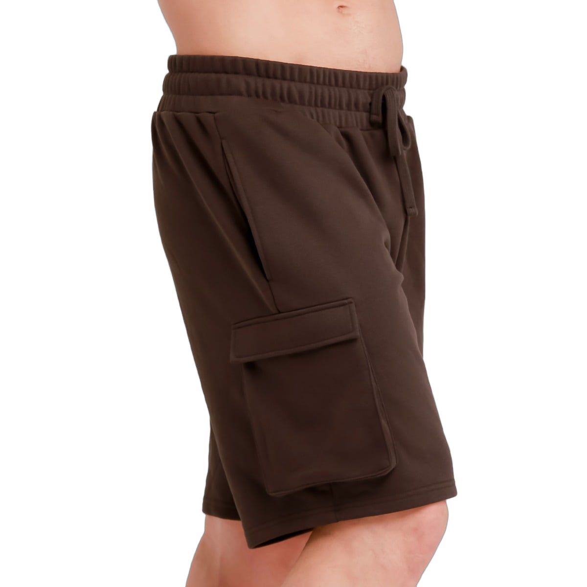 GymBeam Shorts Herren Regular Fit im Cargo-Stil mit Kordelzug, Modell Utility Braun