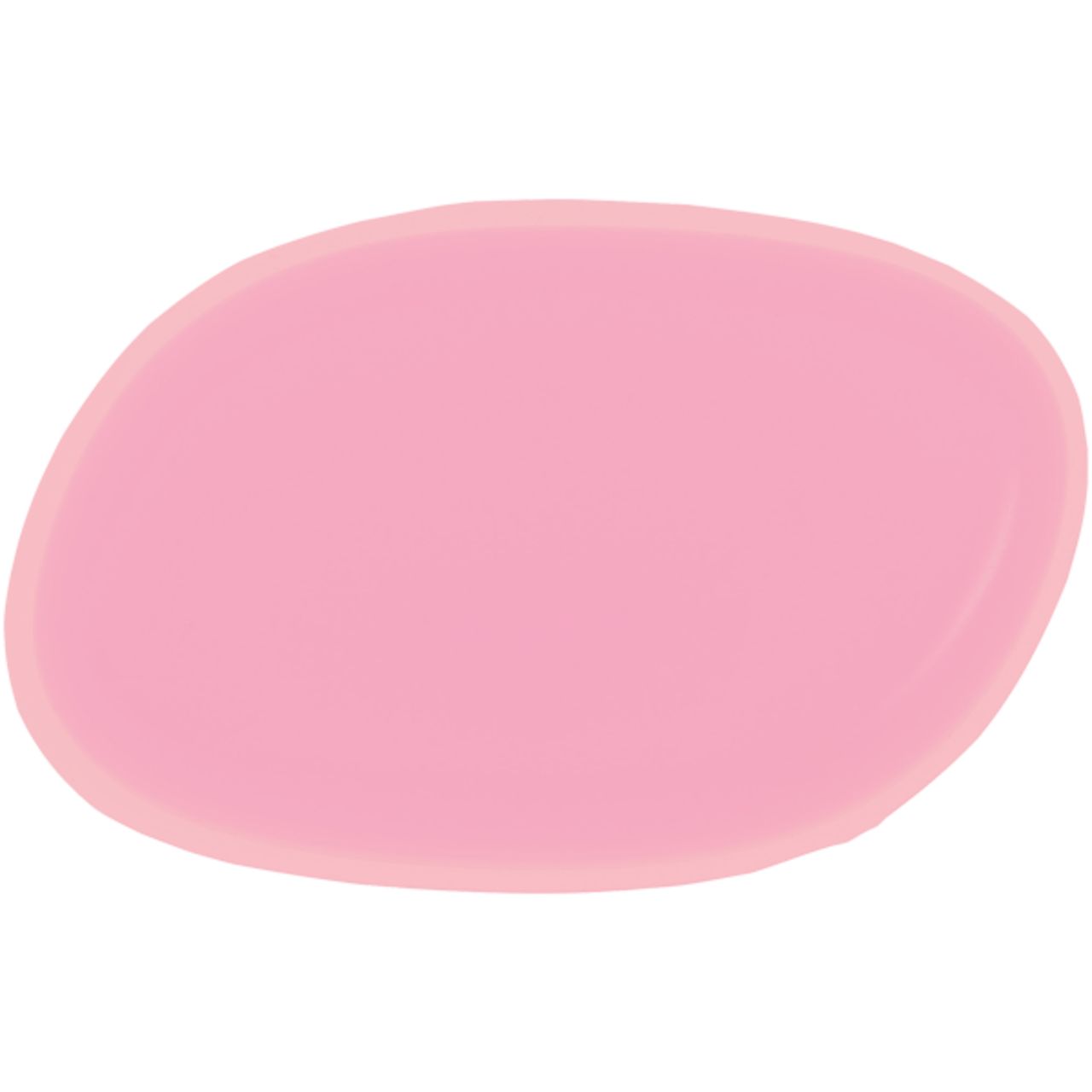 Rosa, ovales Silikon-Blender. Glatte Oberfläche mit abgerundeten Kanten. Für die Anwendung im Wellness-Bereich.