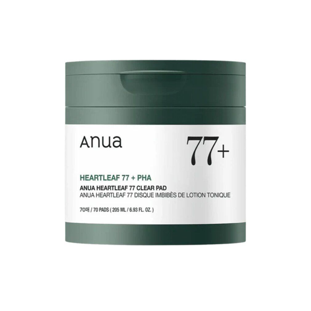 ANUA Heartleaf 77+ PHA Clear Pad Dose, 70 Pads / 205ml.