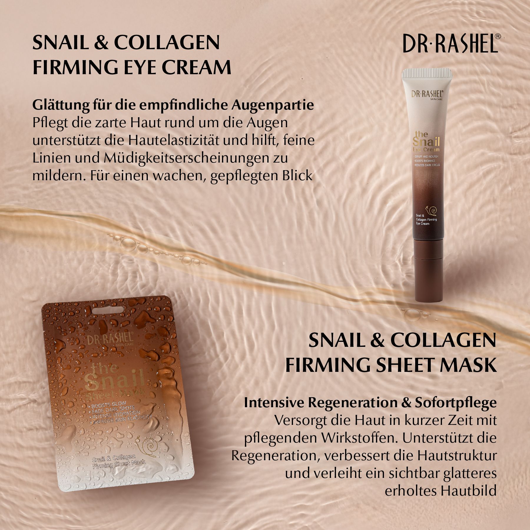 DR RASHEL Gesichtspflege-Set Kollagen Snail Mucin Geschenkbox Serum Cream Cleanser Toner