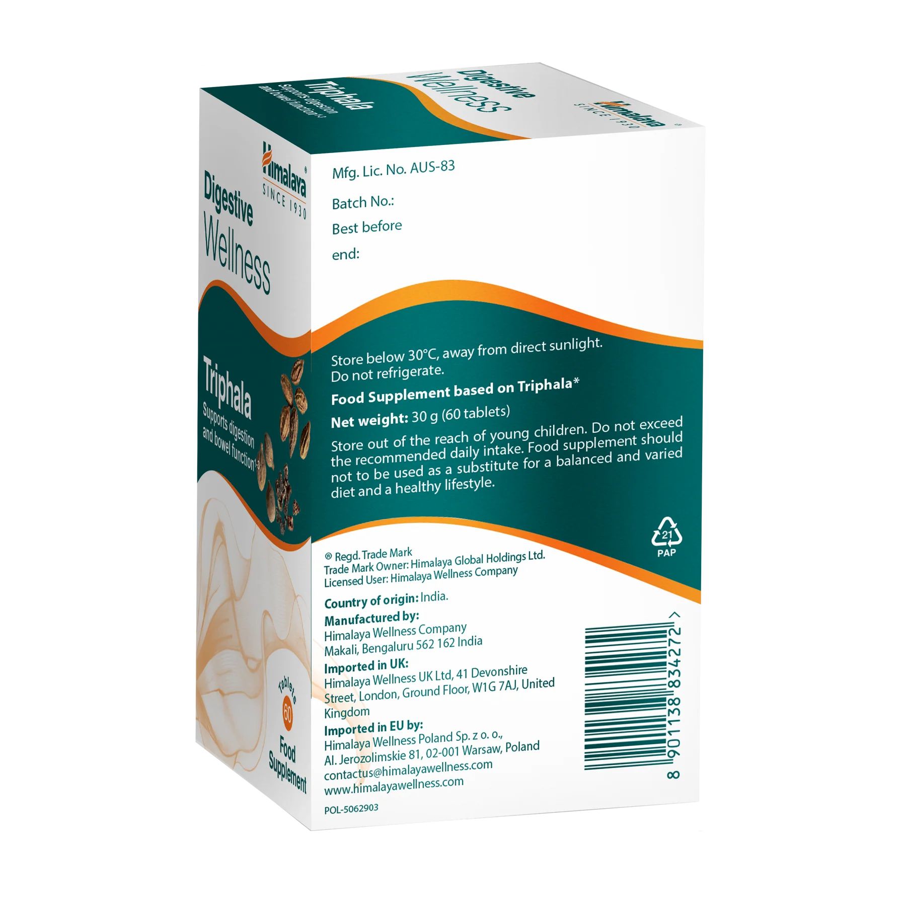 Himalaya Digestive Wellness Triphala - 60 Tabletten