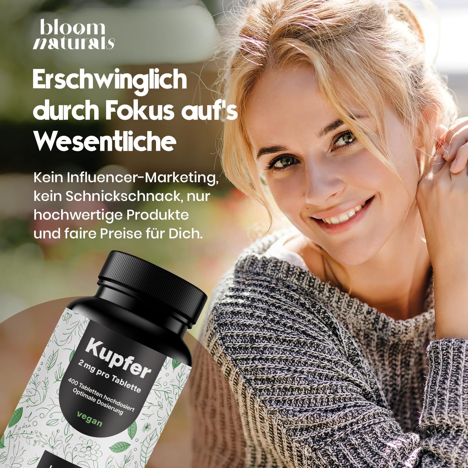 Bloom Naturals Kupfer Tabletten 2 mg