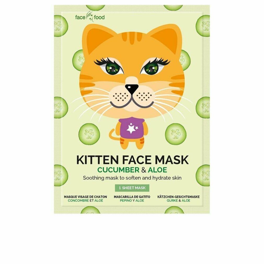 Kätzchen Gesichtsmaske mit Gurke & Aloe. Beruhigende Maske zur Erweichung und Hydratisierung der Haut.
