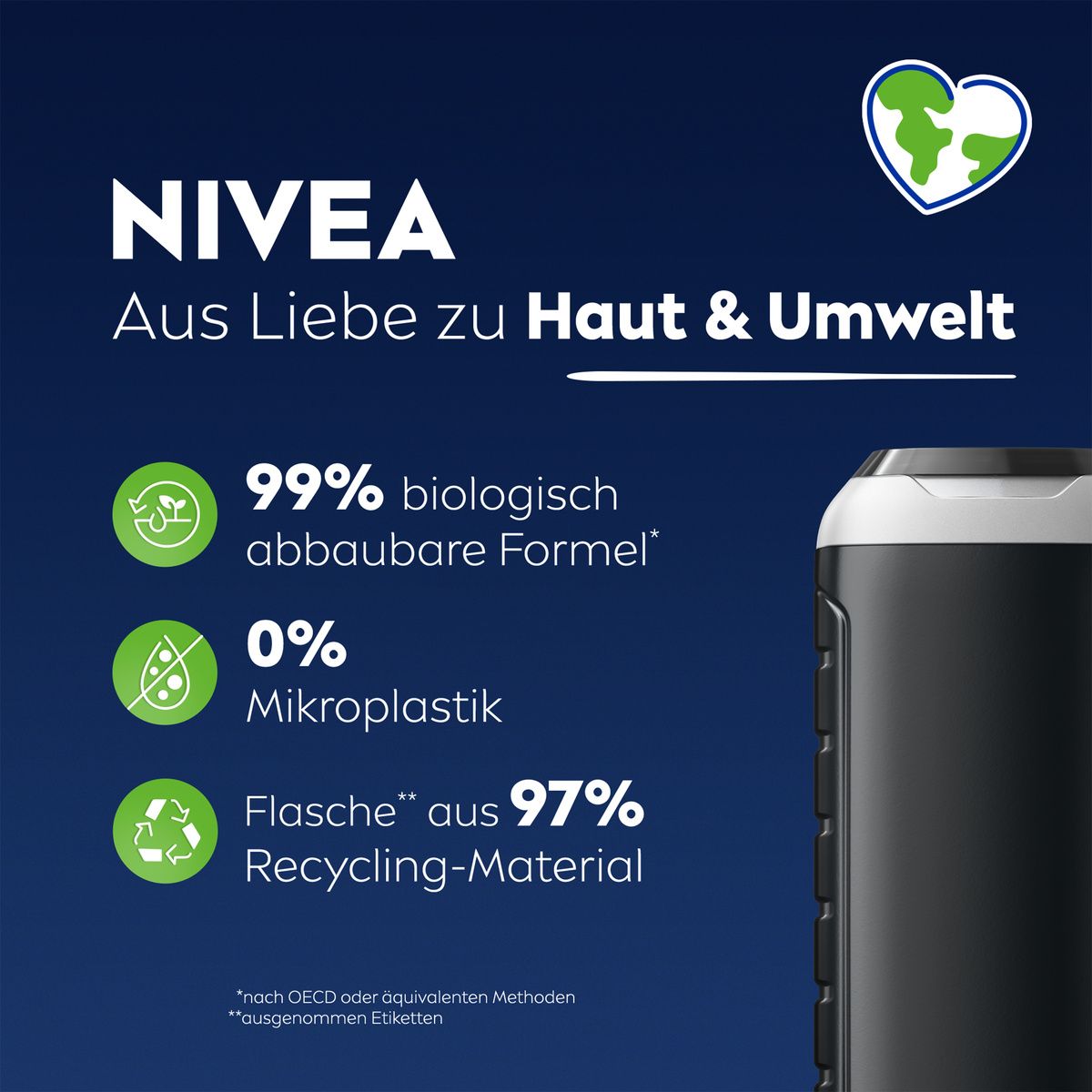 NIVEA MEN Pflegedusche Active Clean Duschgel Aktivkohle 3in1 Haut Haar