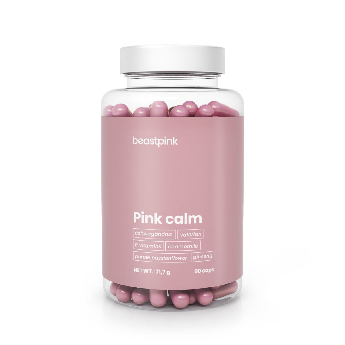 GymBeam Pink Calm Pflanzenextrakt-Komplex mit B-Vitaminen Kapseln 90 St