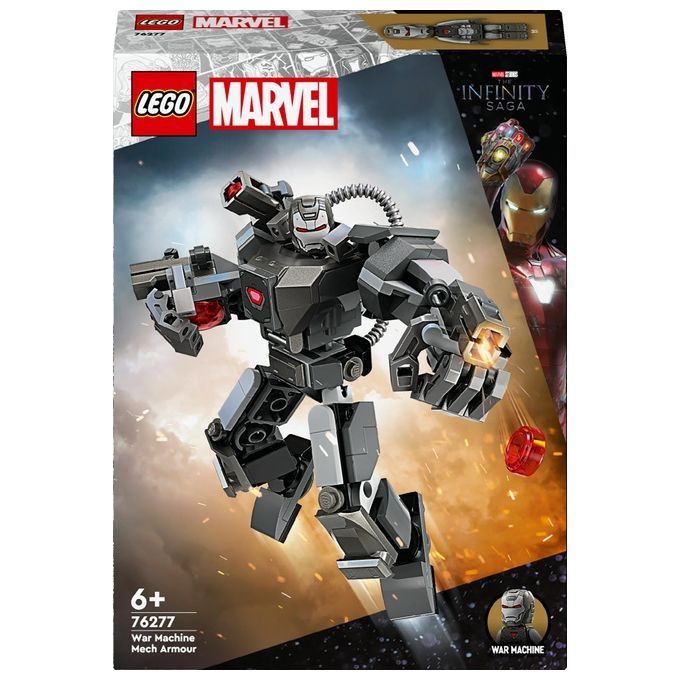 LEGO Marvel 76277 Mech di War Machine, Giocattolo Action Figure per Bambini 6+ Anni, Supereroe con