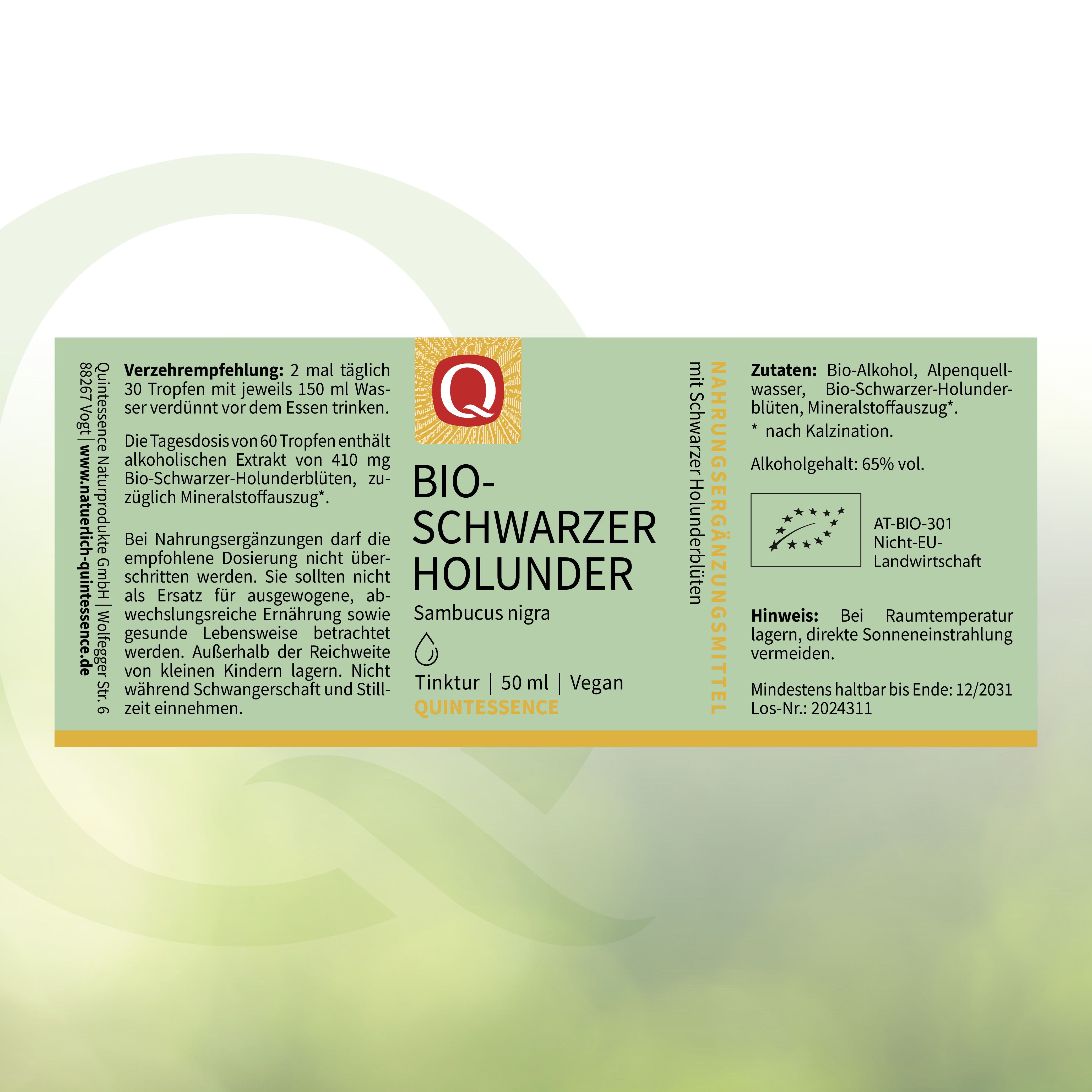 Bio-Schwarzer Holunder Tinktur von Quintessence