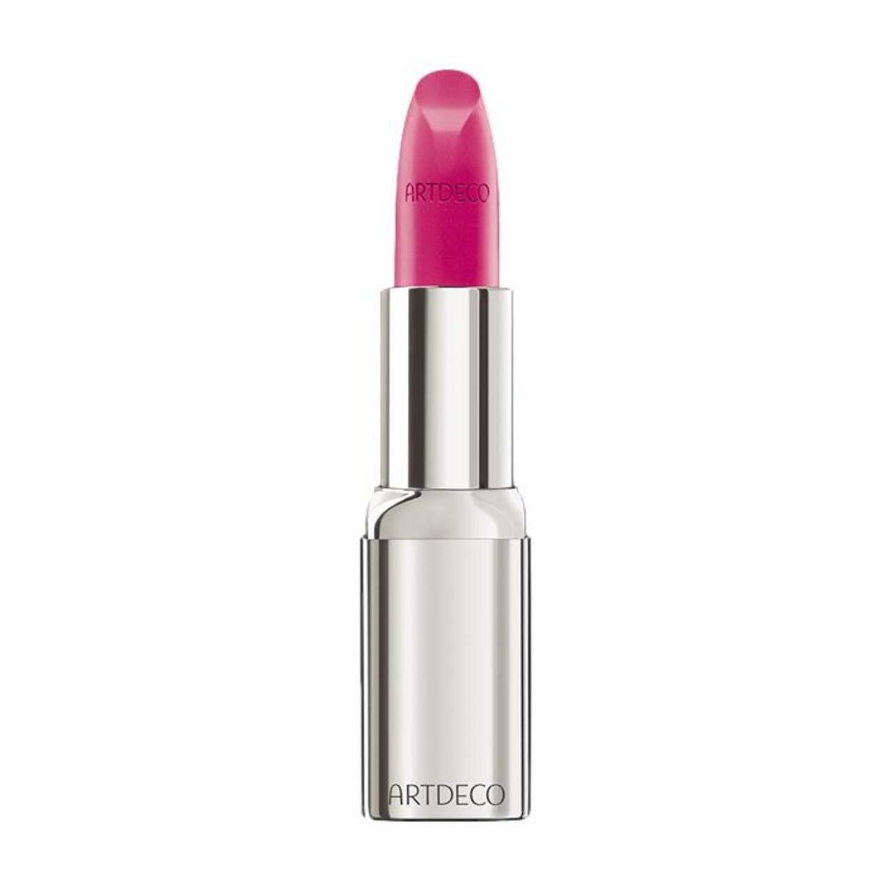 Lippenstift mit pinker Spitze, silberner Hülse. Auf der Hülse steht "ARTDECO".