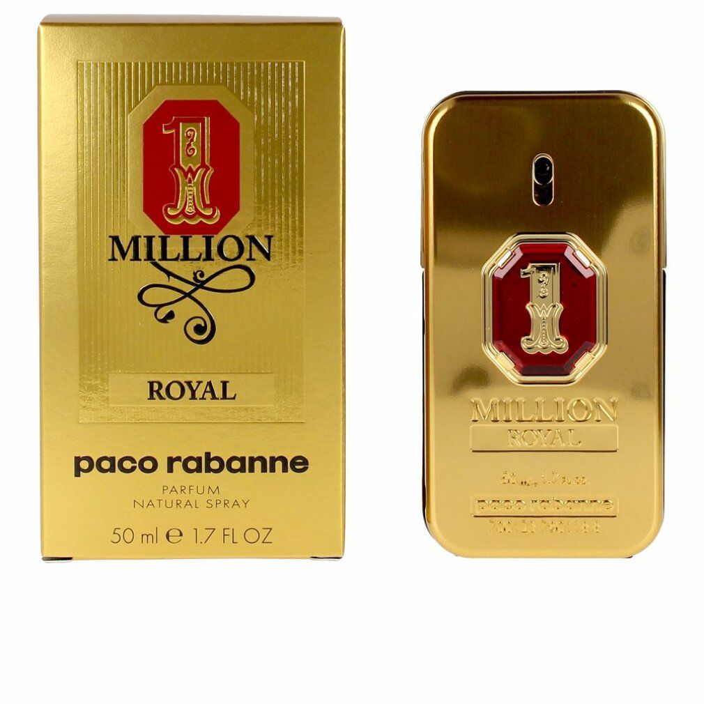Goldene Flasche und Verpackung. Aufschrift: 1 Million Royal, Paco Rabanne, 50 ml.