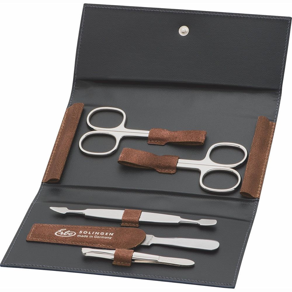 Erbe Solingen Maniküre Druckknopfetui inox 5-teilig Cognac 1 St Set