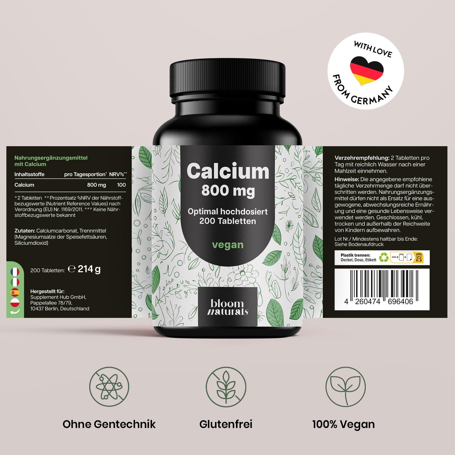 Bloom Naturals Calcium Tabletten