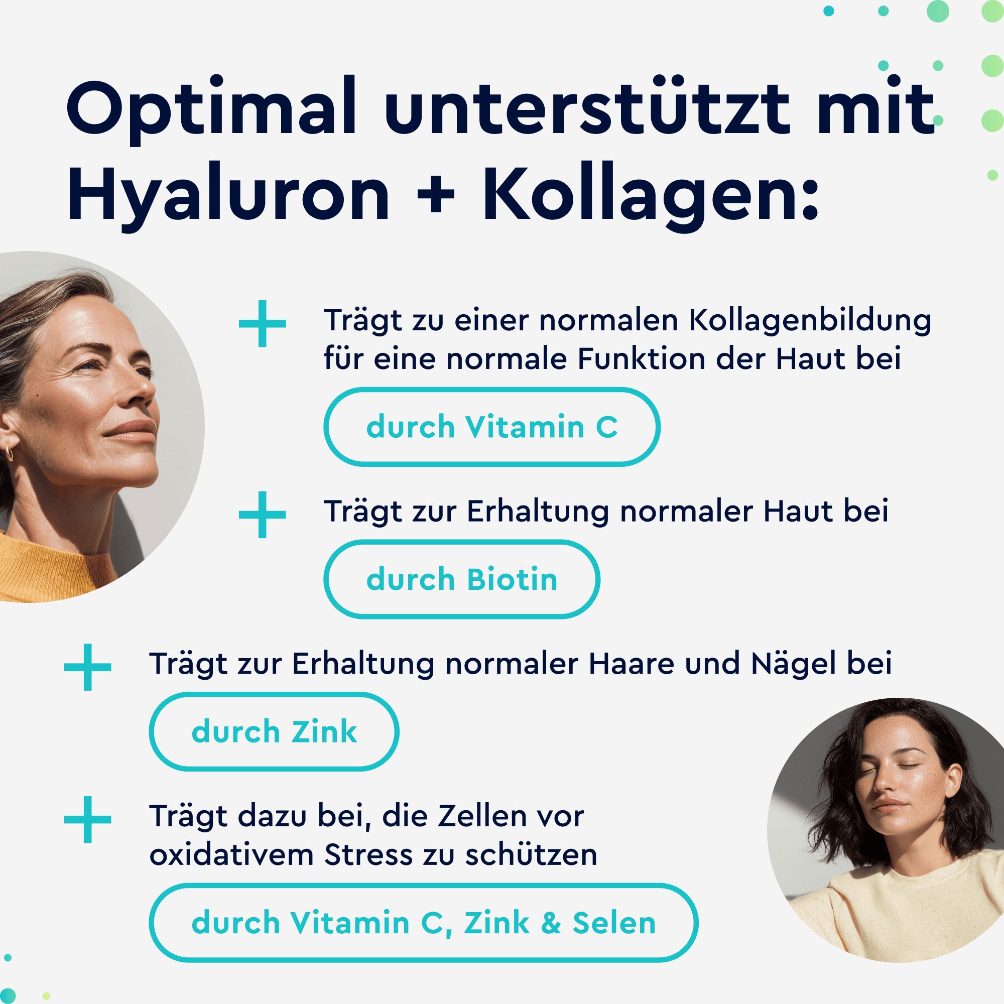 gloryfeel Hyaluronsäure + Kollagen 180 Kapseln - mit Biotin, Vitamin C, Zink, Selen & Silizium