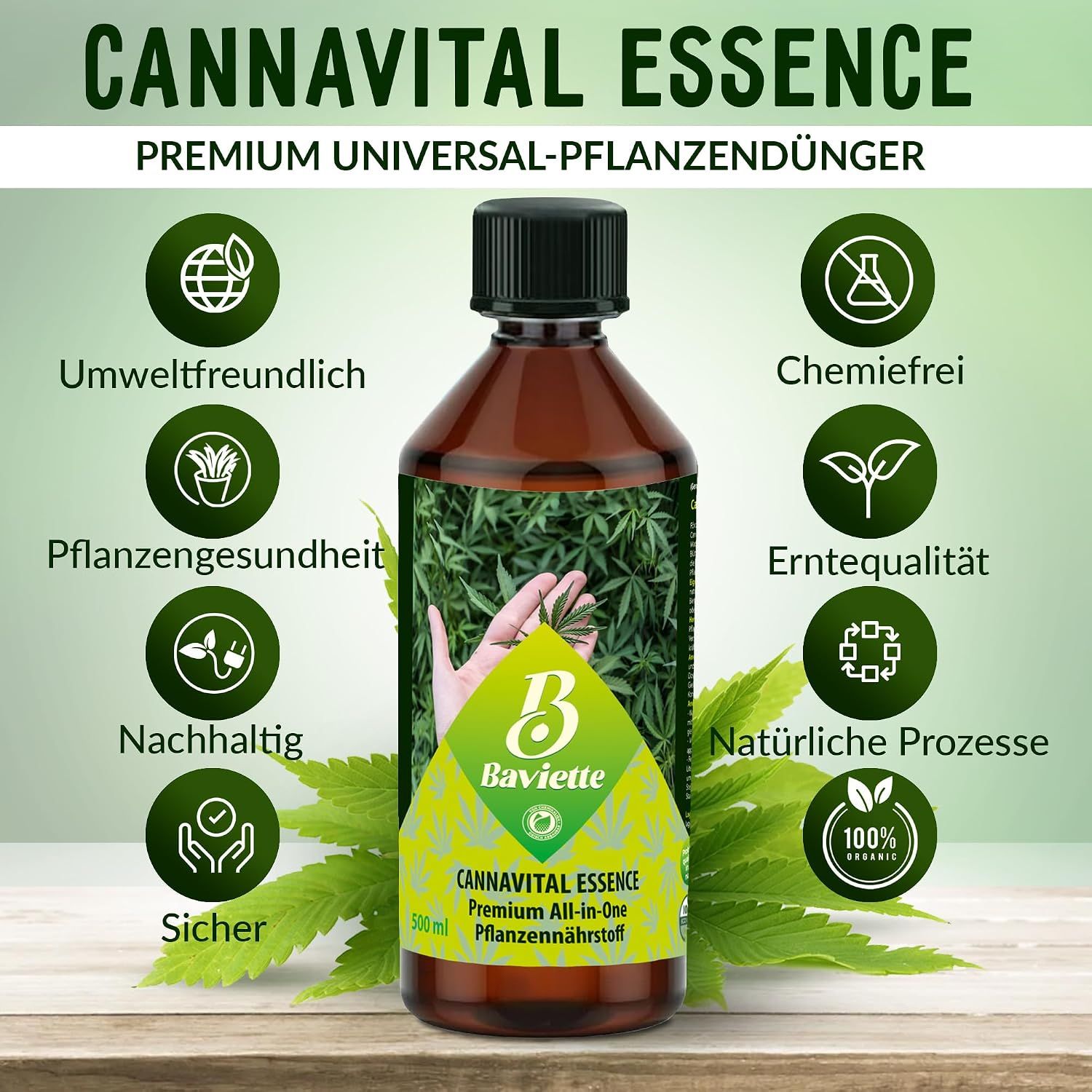 Baviette CannaVital Essence - Organischer Flüssigdünger für Zier- und Grünpflanzen