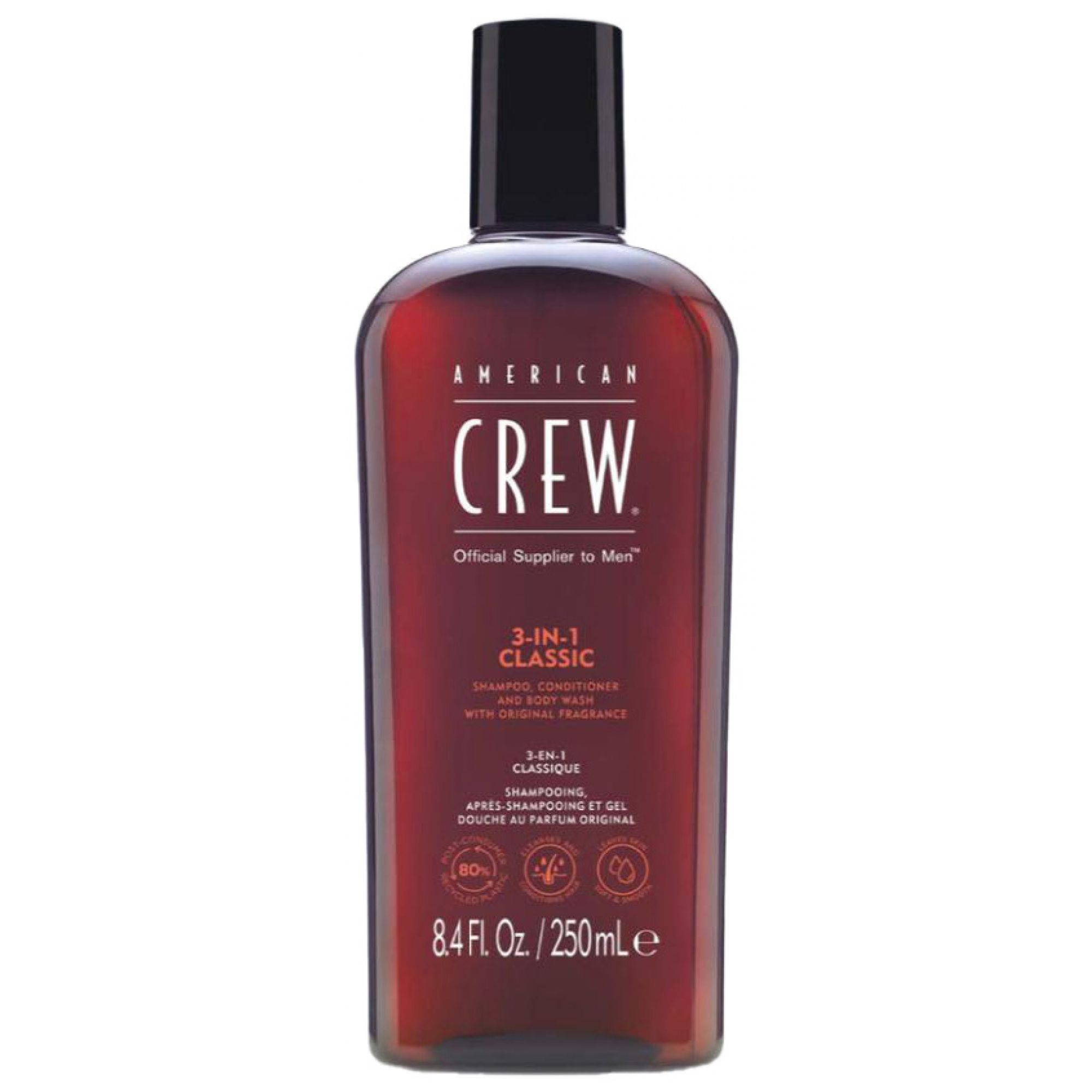 American Crew 3-in-1 Shampoo, Conditioner & Duschgel Für Haar und Körper, Revitalisierend 7x4x18 cm