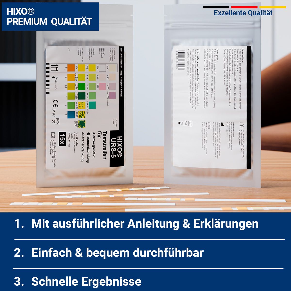 HIXO 15x Blasenentzündung Harnwegsinfekt Urintest Schnelltest