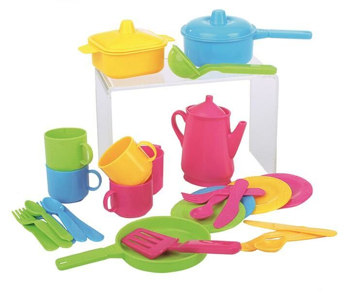 ToyToyToy Küchenset für Spielküche Töpfe Kinderservice Besteck