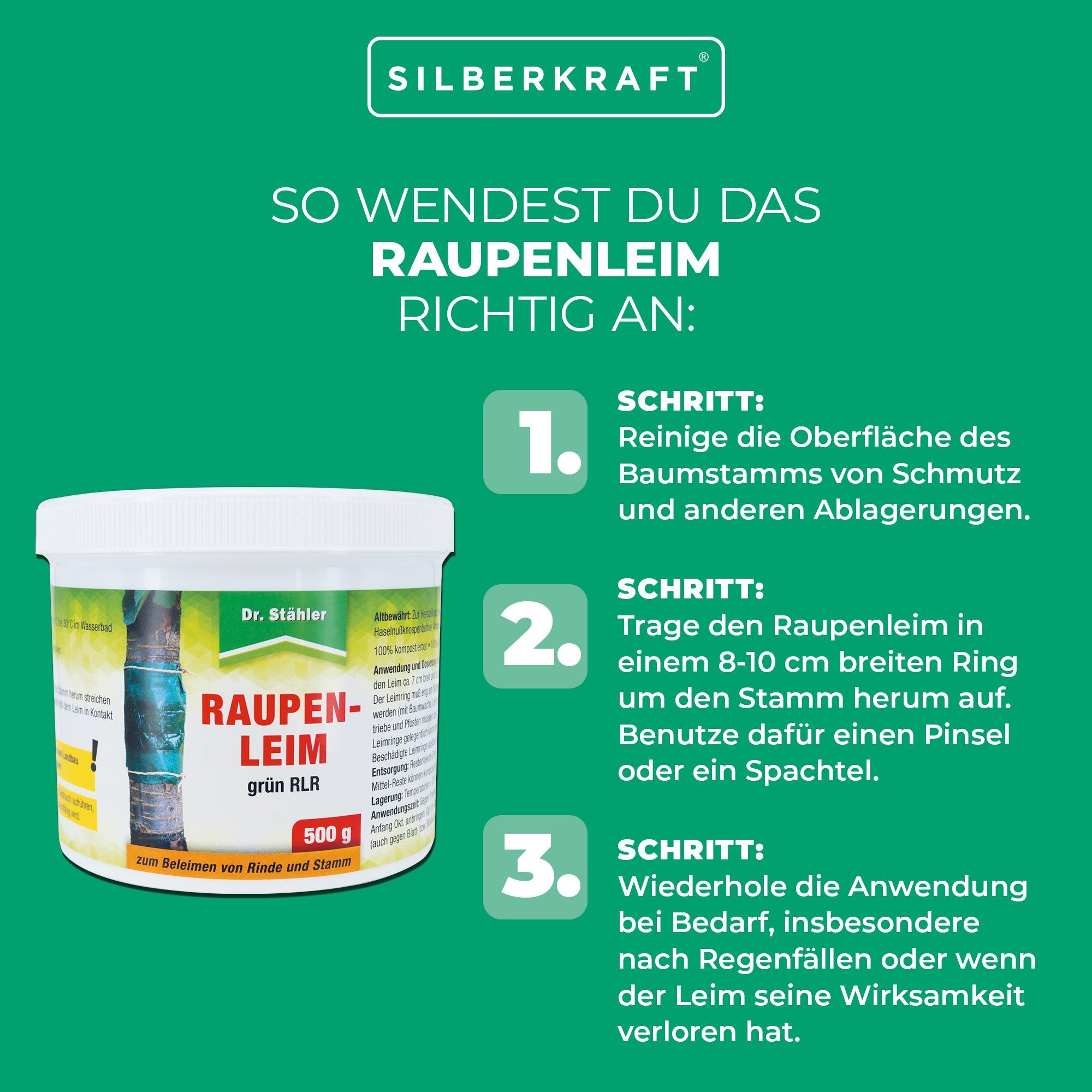 Silberkraft Raupenleim grün 2 kg