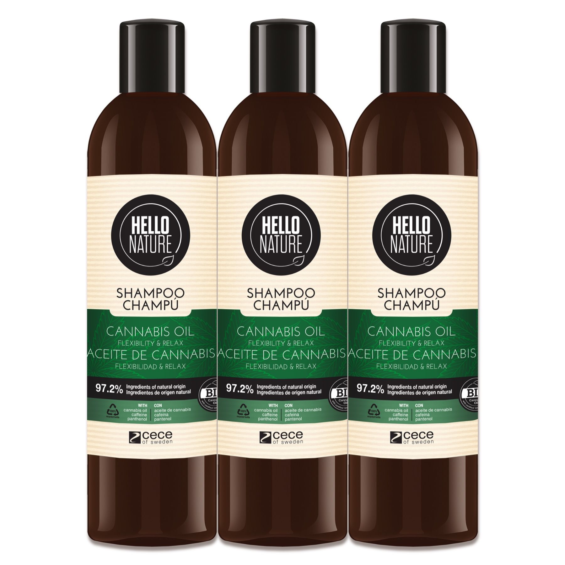 Hello Nature Haarshampoo Hanföl Cannabis Naturkosmetik für Haarpflege