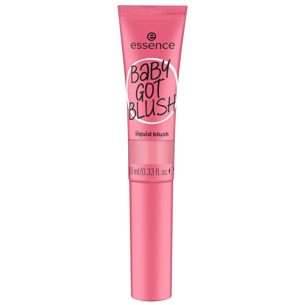 Rosa Tube mit Produktnamen Baby Got Blush und Essence-Logo. Flüssiges Rouge, 10 ml.