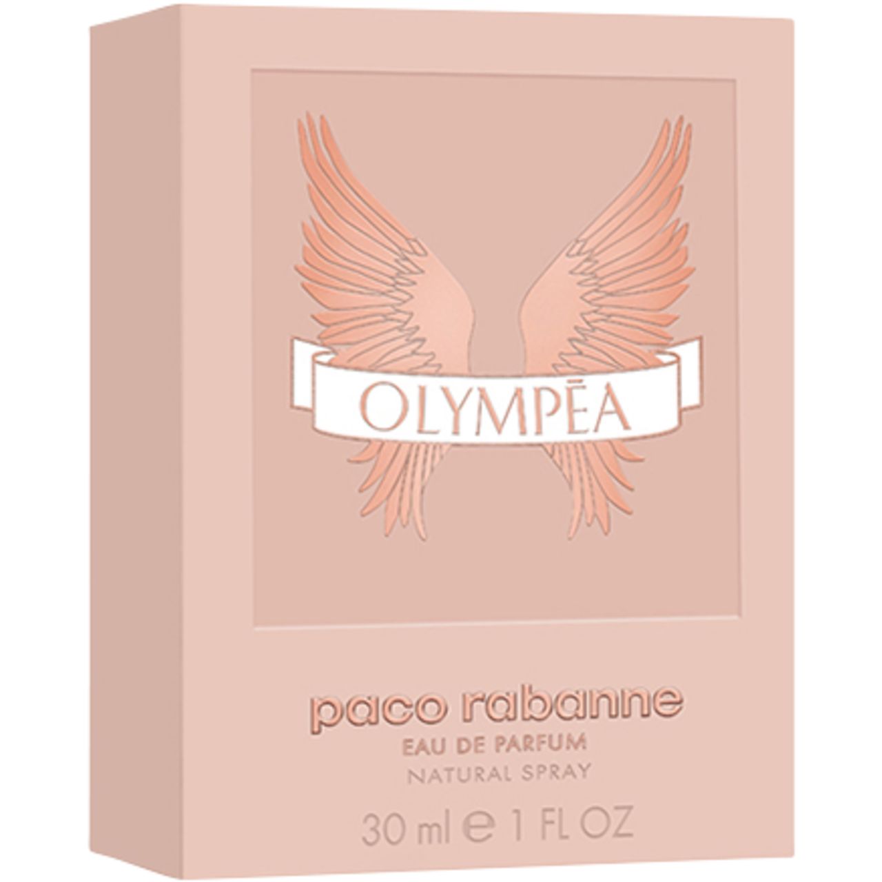 Rosa Verpackung, Flügel-Design, Schriftzug Olympéa, Paco Rabanne, Eau de Parfum, 30 ml, 1 FL OZ.