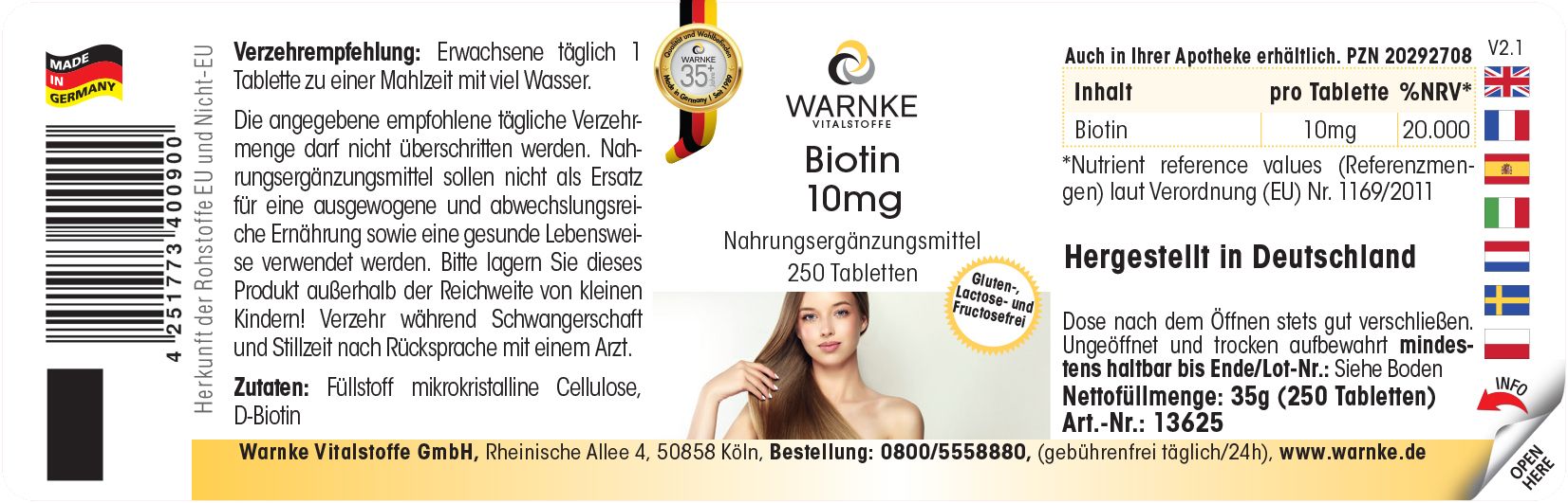 Warnke Vitalstoffe | Biotin 10mg