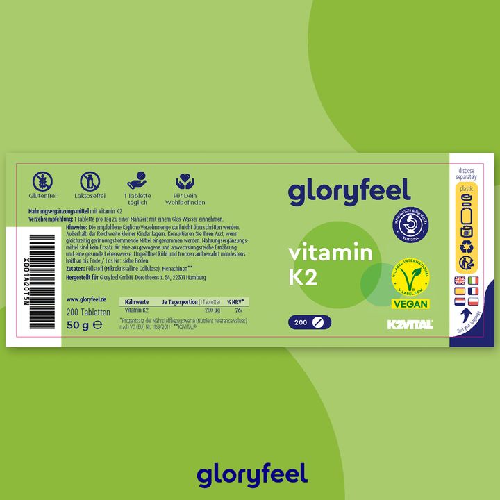 gloryfeel® Vitamin K2 Tabletten 200 St