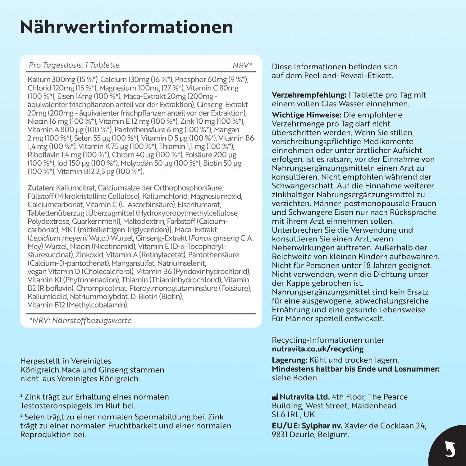 Nutravita Multivitamin für Männer