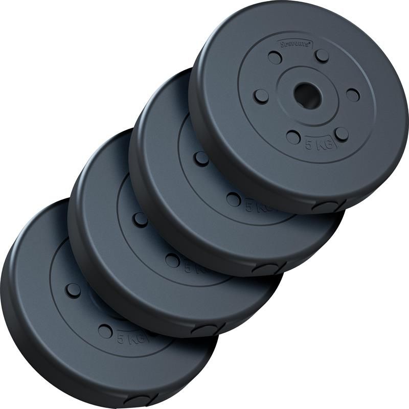 ScSPORTS® Langhantelset 60 kg Kunststoff 4 x 5 kg und 4 x 10 kg