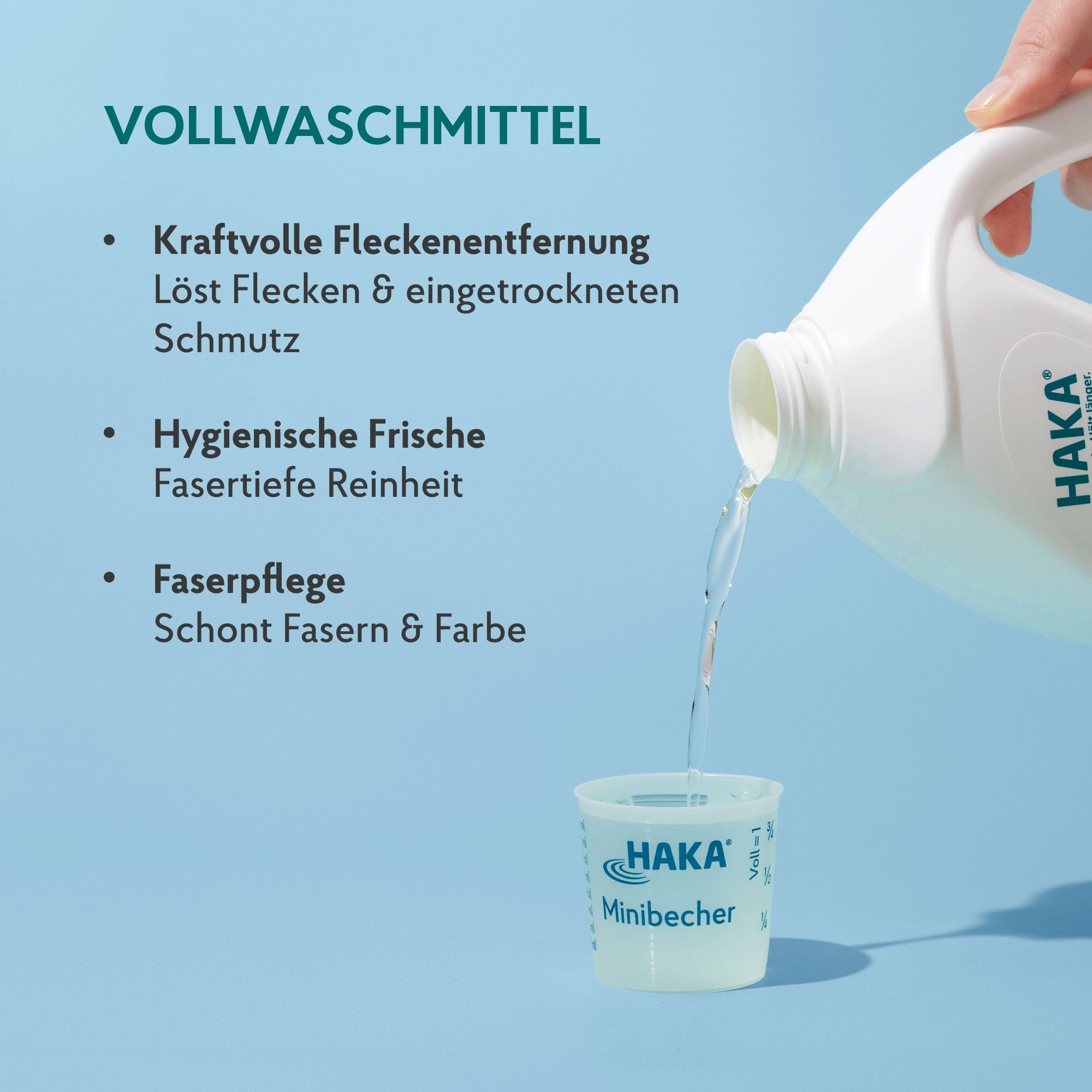 HAKA Vollwaschmittel Flüssig für weiße und farbechte Wäsche
