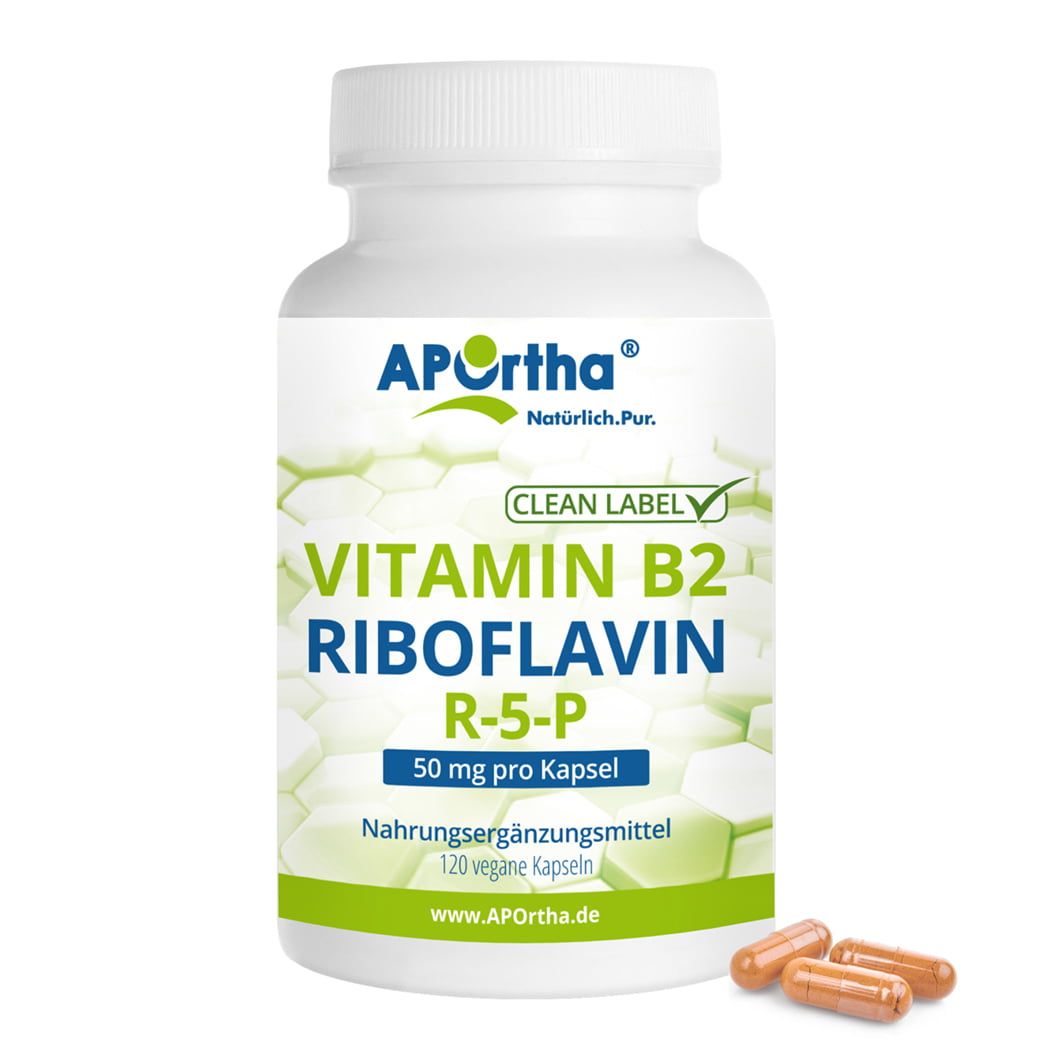 APOrtha® Vitamin B2 - Riboflavin 50 mg - R-5-P - Kapseln