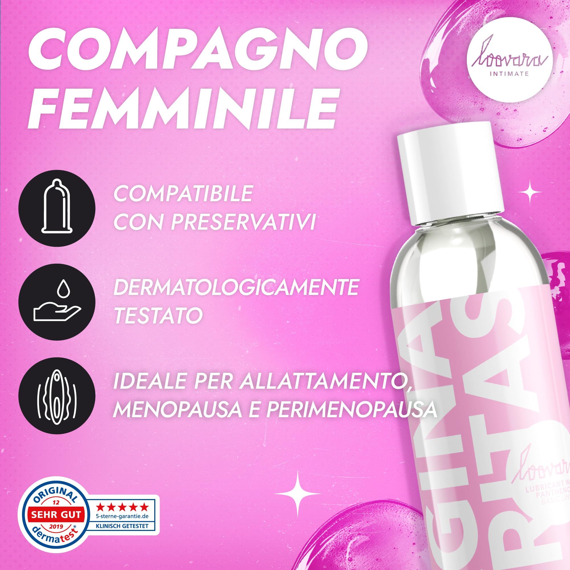 Loovara Vagina Veritas Gleitmittel. Dermatologisch getestet, kompatibel mit Kondomen. Ideal für Menopause.