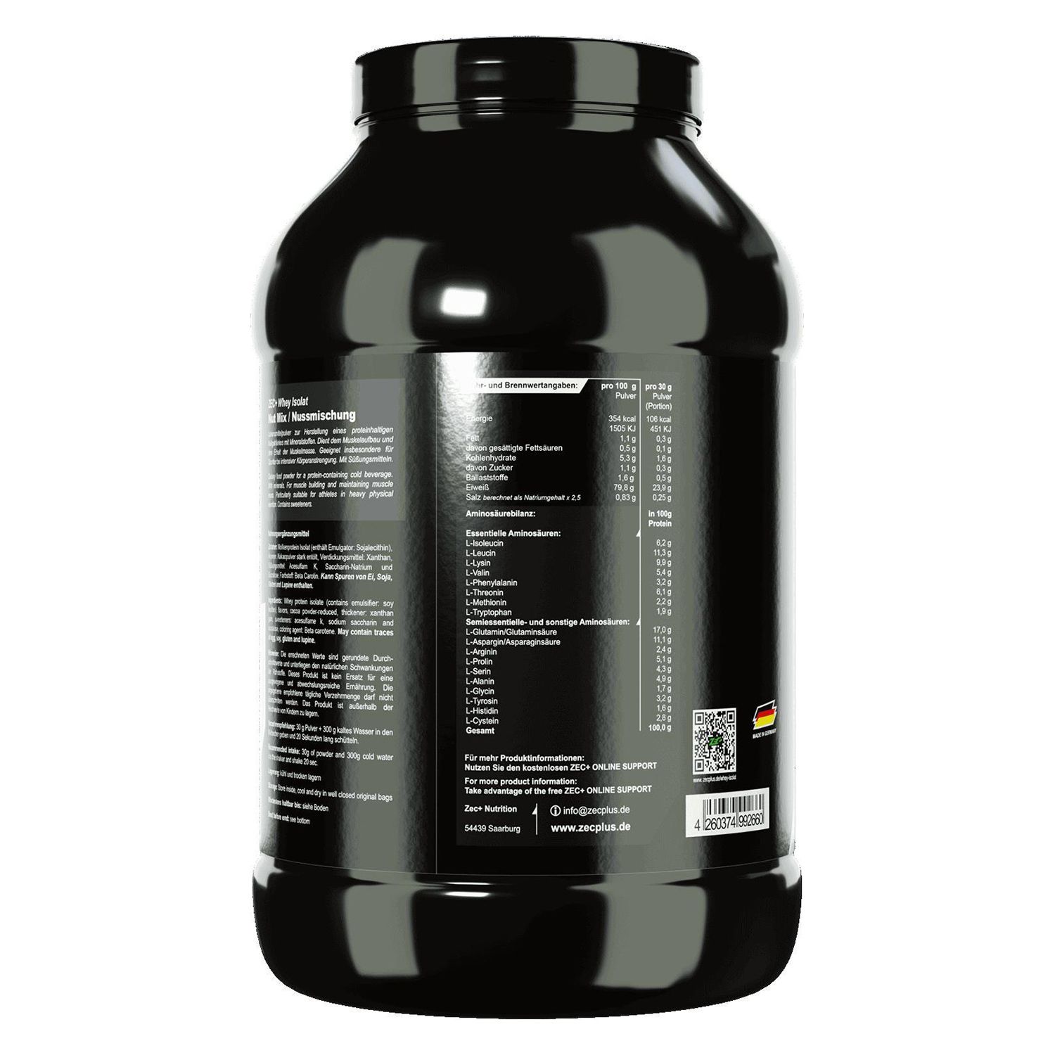 Zec+ Whey Isolat Protein/ Eiweiß Nut-Mix 2500 g Pulver